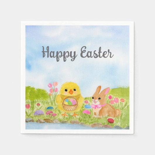  Easter Egg Brunch Chick Easter Bunny Party Serviette (Vorderseite)