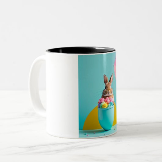 easter egg bunny zweifarbige tasse (Vorderseite Links)