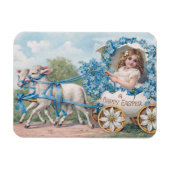 Easter egg carriage ride with lambs magnet (Horizontal)
