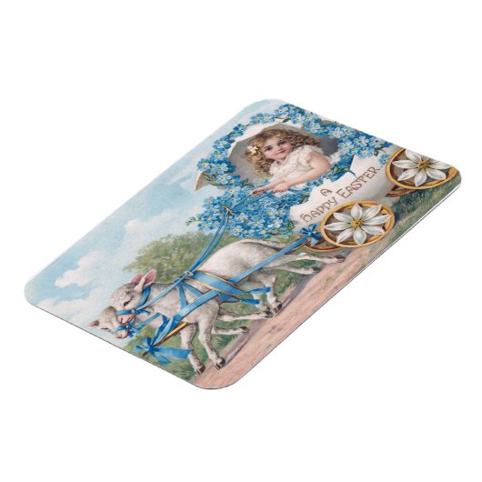 Easter egg carriage ride with lambs magnet (Linke Seite)