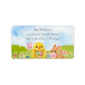  Easter Egg Chick Easter Bunny Party Adressaufkleber (Vorne)