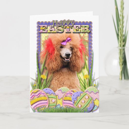 Easter Egg Cookies - Poodle - Red Feiertagskarte (Vorderseite)