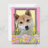 Easter Egg Cookies - Shiba Inu Feiertagspostkarte (Vorne/Hinten)