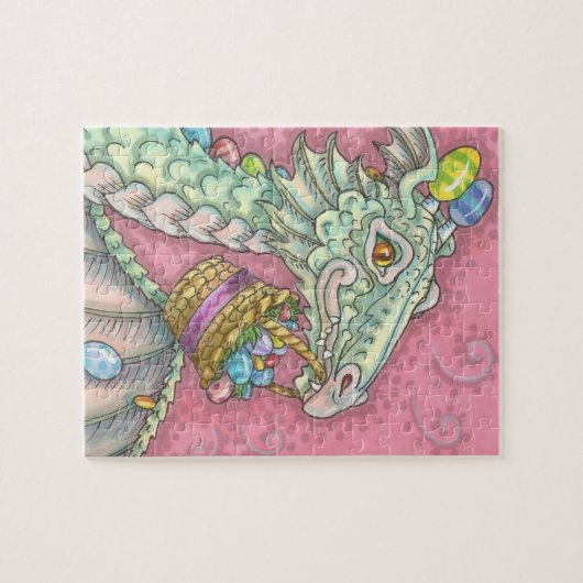 EASTER EGG DRAGON FANTASY PUZZZLE Pink Puzzle (Horizontal)