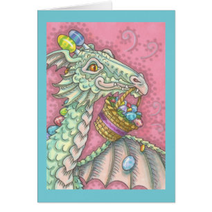 EASTER EGG DRAGON Fantasy Spring NOTE CARD Blank