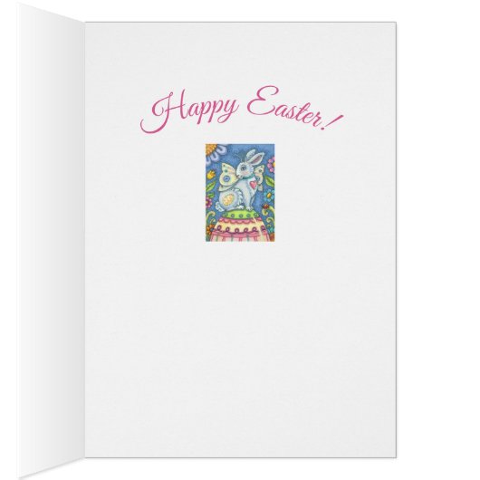 EASTER EGG FAIRY, BUNNY RABBIT GREETING CARD Verse (Innen (Rechts))