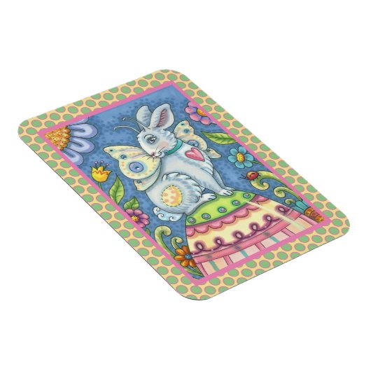 EASTER EGG FAIRY, FANTASY RABBIT MAGNET Rectangle (Rechte Seite)