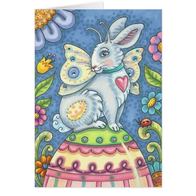 EASTER EGG FAIRY, RABBIT NOTE CARD Blank (Vorne)