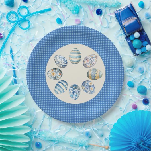 Easter Egg Gingham Pappteller (Party)
