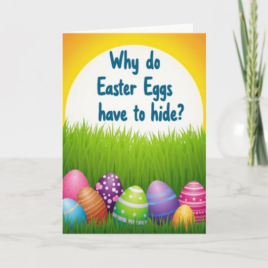 Easter Egg Hide Seek Query Card Karte (Vorderseite)