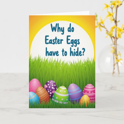 Easter Egg Hide Seek Query Card Karte (Gelbe Blume)