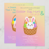 Easter Egg Hunt and Brunch Einladung (Vorne/Hinten)