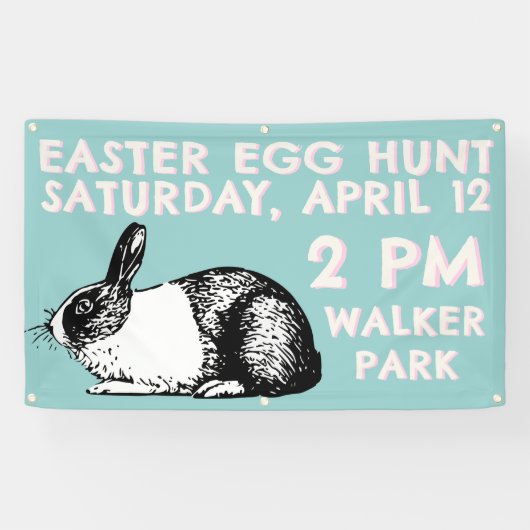 Easter Egg Hunt Banner - Easter Bunny (Horizontal)