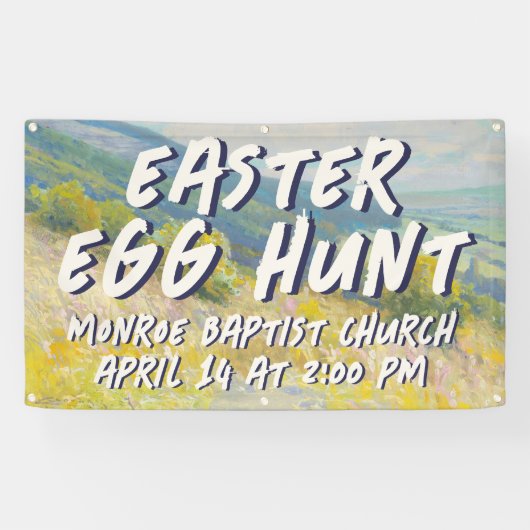 Easter Egg Hunt Banner - Pastel Landscape  (Horizontal)