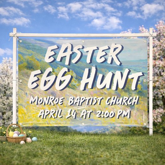 Easter Egg Hunt Banner - Pastel Landscape 