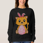 Easter Egg Hunt Bunny Ear Cat Easter Day 2023 Sweatshirt (Vorderseite)