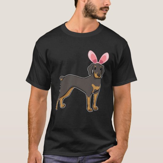 Easter Egg Hunt Bunny Ear Doberman Easter Day 2023 T-Shirt (Vorderseite)