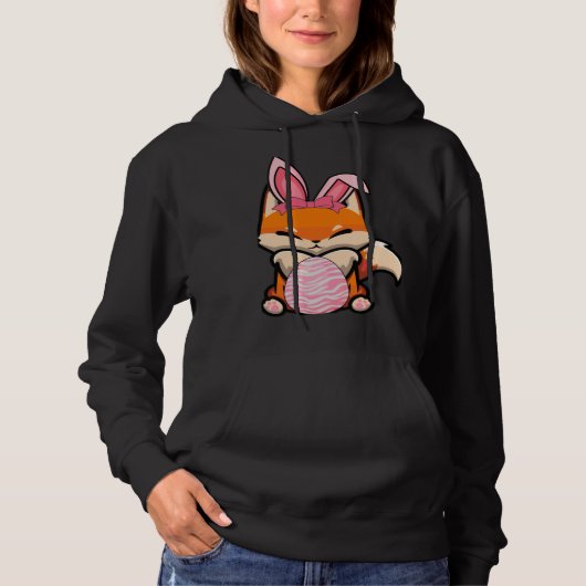 Easter Egg Hunt Bunny Ear Fox Easter Day 2023 Hoodie (Vorderseite)