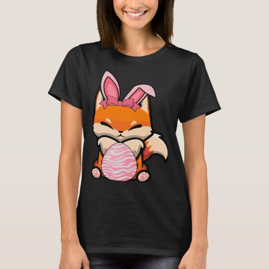 Easter Egg Hunt Bunny Ear Fox Easter Day 2023 T-Shirt (Vorderseite)