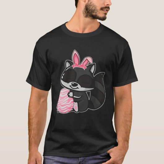Easter Egg Hunt Bunny Ear Raccoon Easter Day 2023 T-Shirt (Vorderseite)