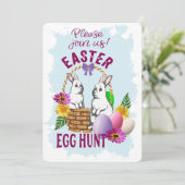 Easter Egg hunt  invitation Feiertagskarte (Stehend Vorderseite)