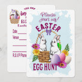 Easter Egg hunt  invitation Feiertagskarte (Vorne/Hinten)