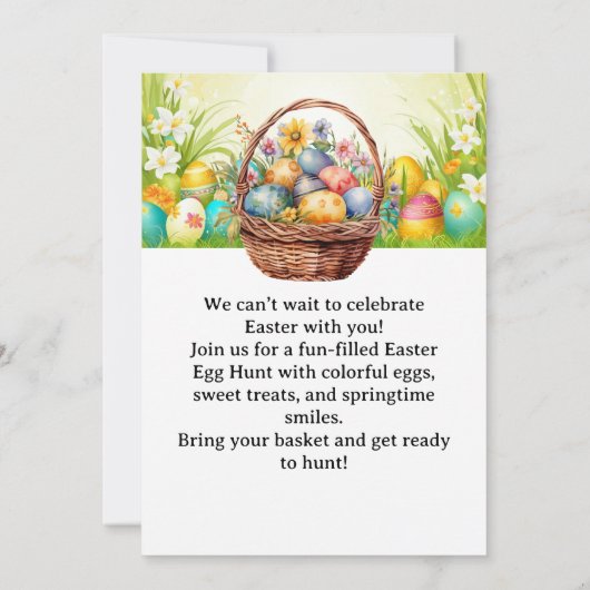 Easter Egg Hunt Invitation – Spring Easter Party Einladung (Rückseite)