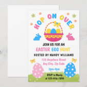 Easter Egg Hunt Kids Pastel Blue Pink Invite Einladung (Vorne/Hinten)