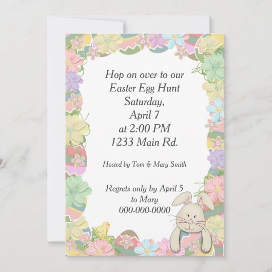 Easter Egg Hunt Spaß Einladung (Vorderseite)