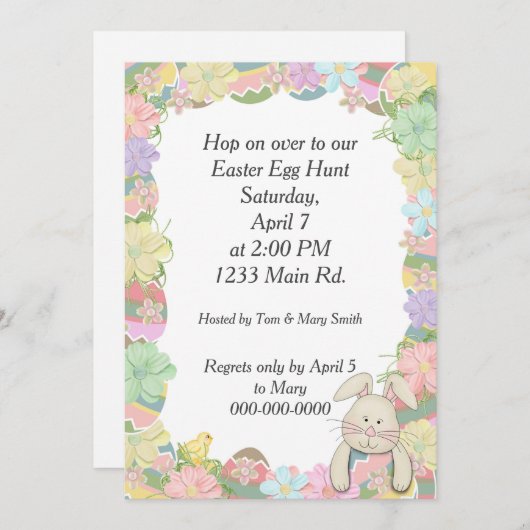 Easter Egg Hunt Spaß Einladung (Vorne/Hinten)