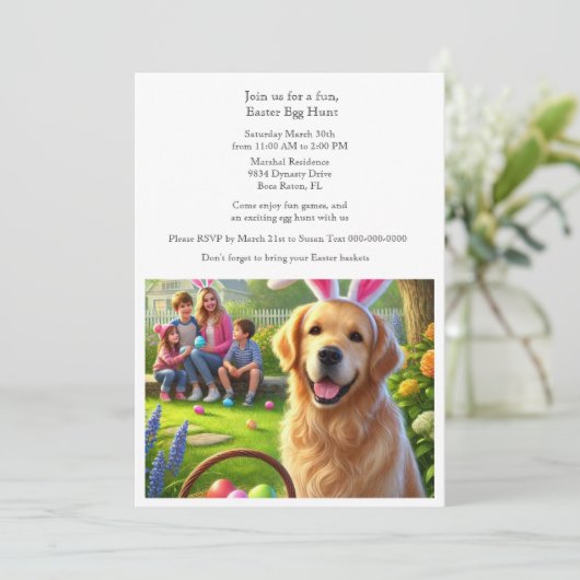 Easter Egg Hunt Urlaub Spaß Einladung (Stehend Vorderseite)