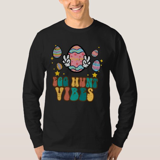 Easter Egg Hunt Vibes Peace Sign Retro Groovy Men T-Shirt (Vorderseite)
