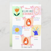 Easter Egg Hunt Wavy Checkerboard Brunch Menü (Vorne/Hinten)