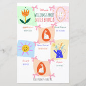 Easter Egg Hunt Wavy Checkerboard Brunch Menü (Vorderseite)