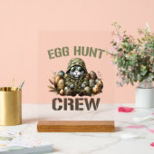 Easter Egg Hunter Crew Camo Hunting Easter Day T-S Acrylschild (Hochzeit)