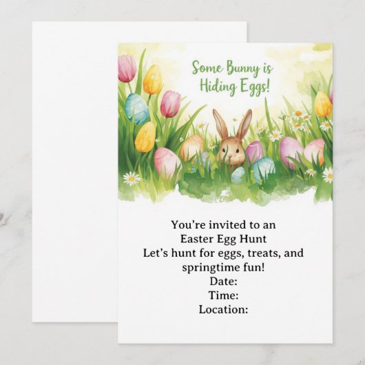 Easter egg hunting einladung (Vorne/Hinten)