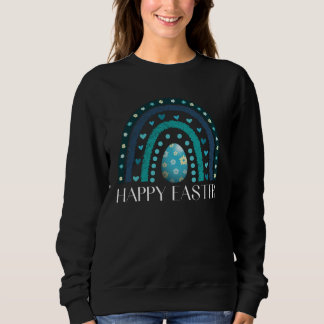 Easter Egg Hunting Rainbow Flower Turquoise Happy  Sweatshirt