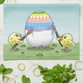 Easter egg is painted by the chickens geschirrtuch (Gefaltet)