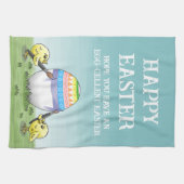 Easter egg is painted by the chickens geschirrtuch (Horizontal)