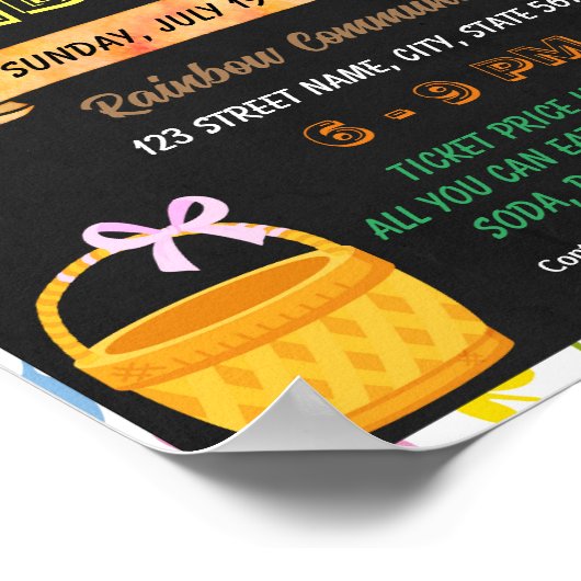 Easter Egg Jagd Fundraiser Schule Event Vorlage Poster (Ecke)