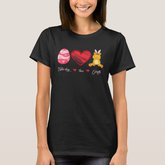 Easter Egg Love Giraffe Bunny Animal Pet Day T-Shirt (Vorderseite)