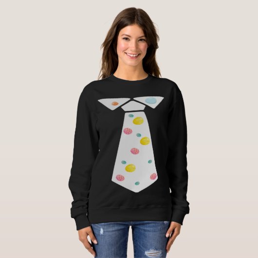 Easter Egg Neck Tie Cool Easter Celebration Costum Sweatshirt (Vorne ganz)