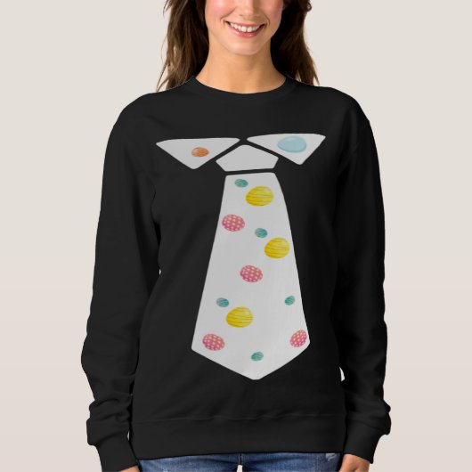 Easter Egg Neck Tie Cool Easter Celebration Costum Sweatshirt (Vorderseite)