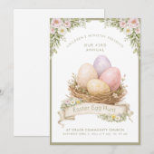 Easter Egg Nest | Easter Egg Hunt Einladung (Vorne/Hinten)