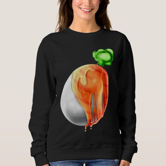 Easter Egg Painted As Carrot On Easter Sweatshirt (Vorderseite)