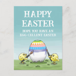 Easter egg painting chickens feiertagspostkarte