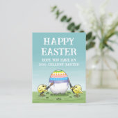 Easter egg painting chickens feiertagspostkarte (Stehend Vorderseite)