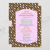 Easter Egg Party Elegantes Retro Banner Einladung (Vorne/Hinten)