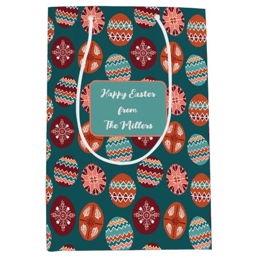 Easter Egg Pattern Medium Gift Bag Mittlere Geschenktüte (Vorderseite)