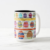 EASTER EGG PATTERNS ZWEIFARBIGE TASSE (VorderseiteRechts)